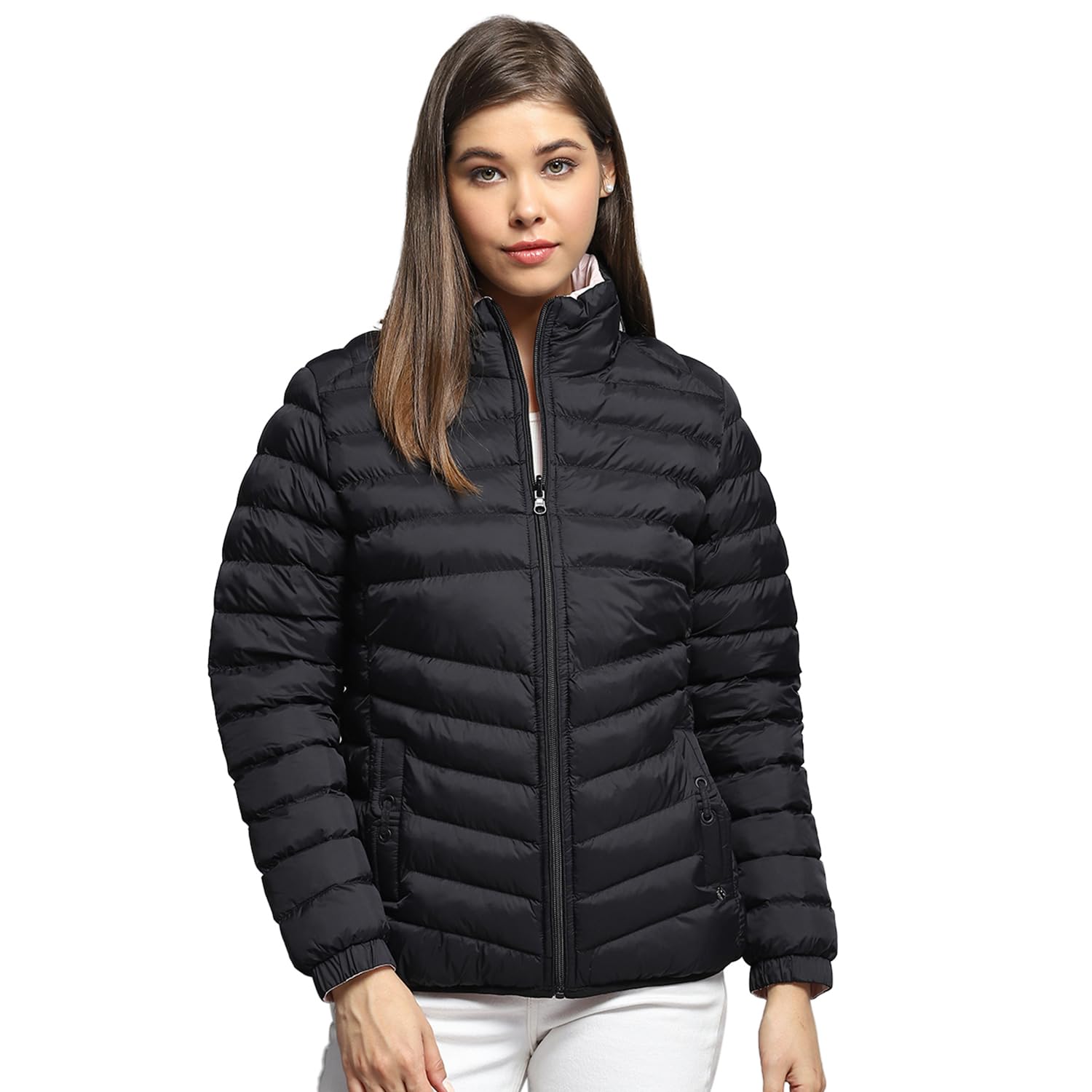 monte carlo Womens Solid Black Mock Neck Full Sleeve Jacket-picture-48