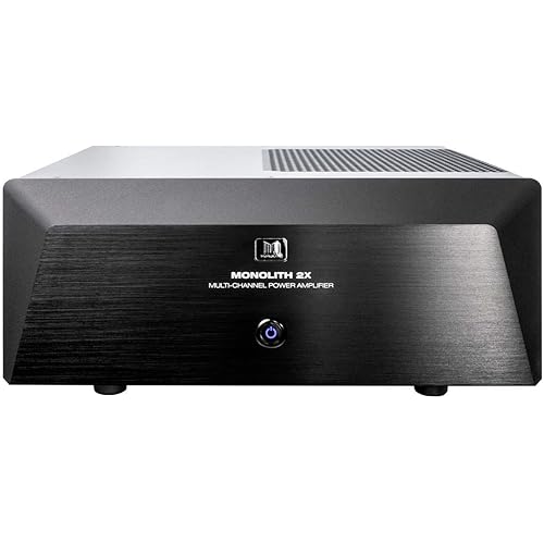 Monolith Two-Channel Stereo Power Amplifier - Black with 2x200 Watt Per Channel, XLR Inputs, for Home Theater & Studio