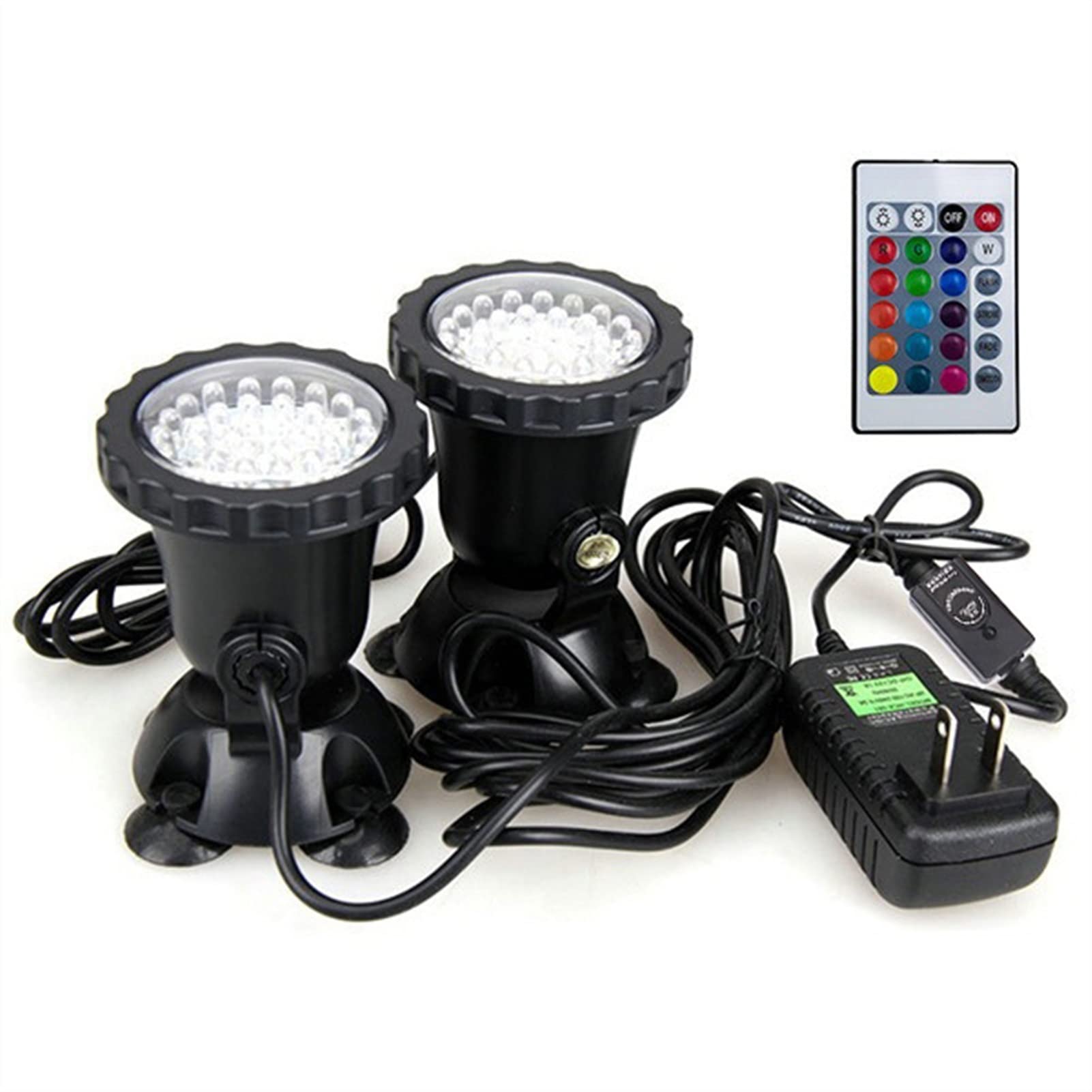 Luz para Piscina DIRIGIÓ Lámparas bajo el agua Lámpara impermeable RGB 36 LED Luz del punto submarino for la piscina Fountens Pond Water Garden Aquarium Luces Sumergibles ( Color : 2 bulbs set , Size