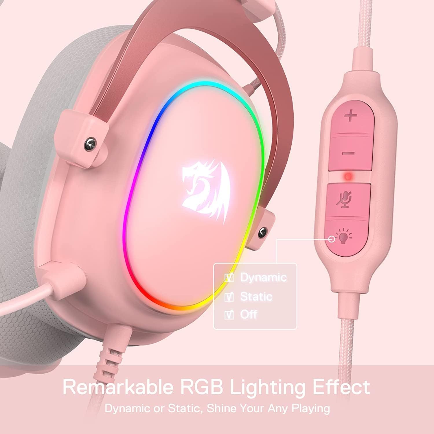 Redragon H510 Zeus X Auriculares Gaming con Microfono Flexible - Sonido 7.1 - Iluminacion RGB - Diadema Ajustable - Almohadilla