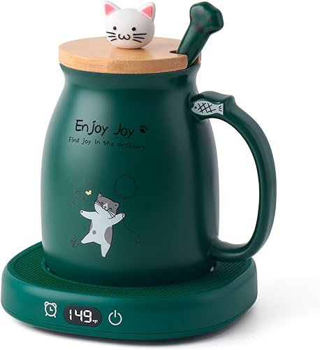 Miniatura 9 de Calentador de taza de café, You are Awesome Taza con calentador de café, calentador eléctrico de taza de café para escritorio 8H apagado automático