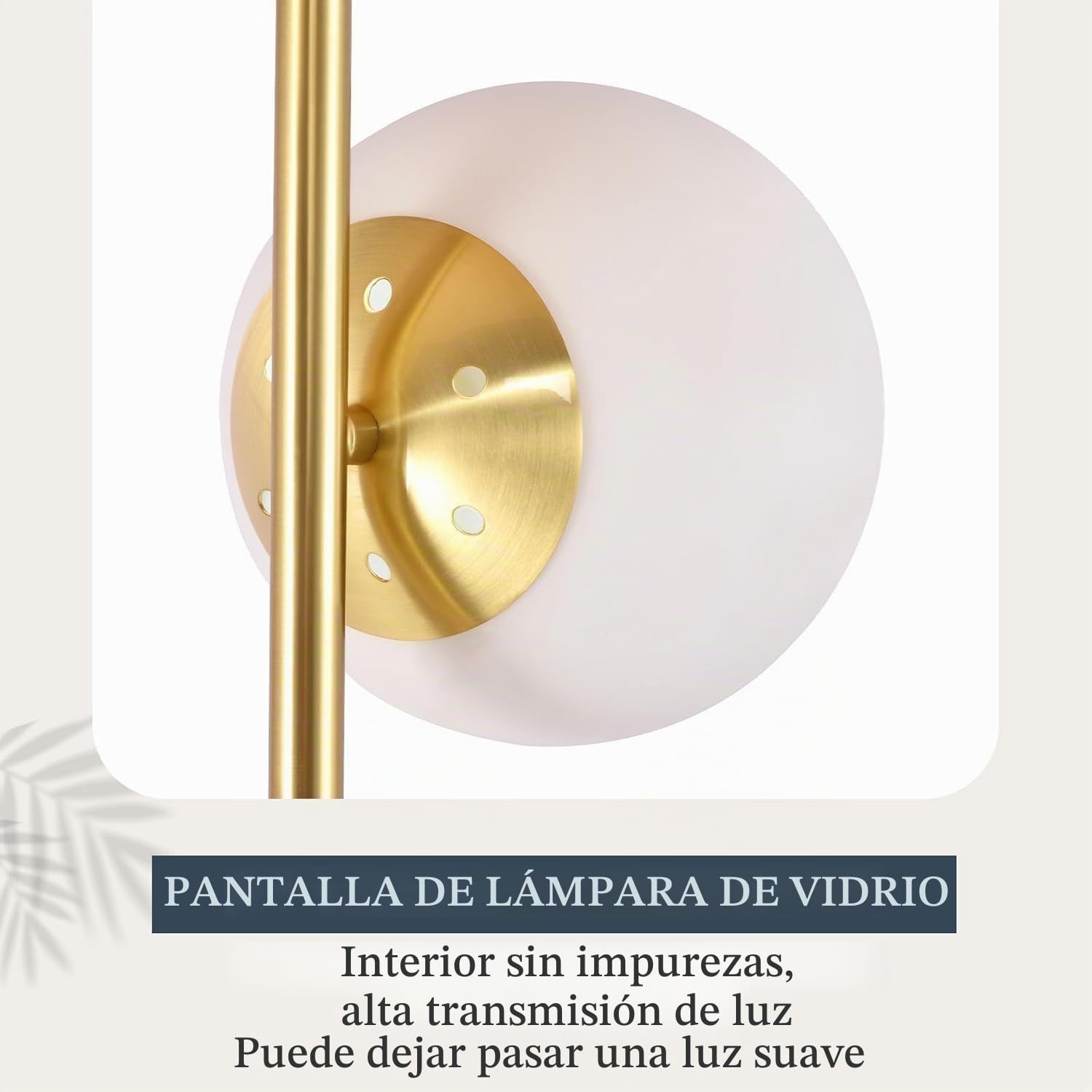 ZMH Lámpara de pie moderna dorada con 3 luces de cristal E27 | Estructura metálica con interruptor de pie para salón dormitorio u oficina bombillas no incluidas