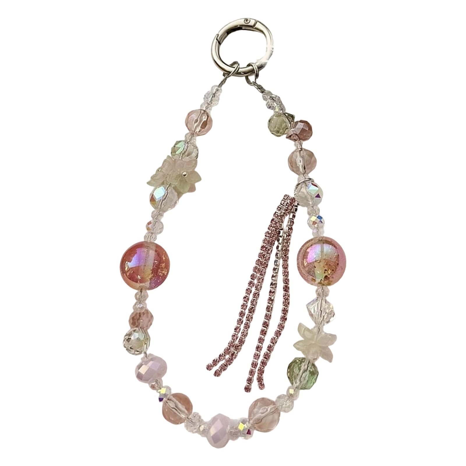 APGLSXY Cuteness Butterfly Beaded Camera Chain Phone Charm Short Lanyard Acrylic Texture for Phone Bag Keychain Accessories Beaded Charm
