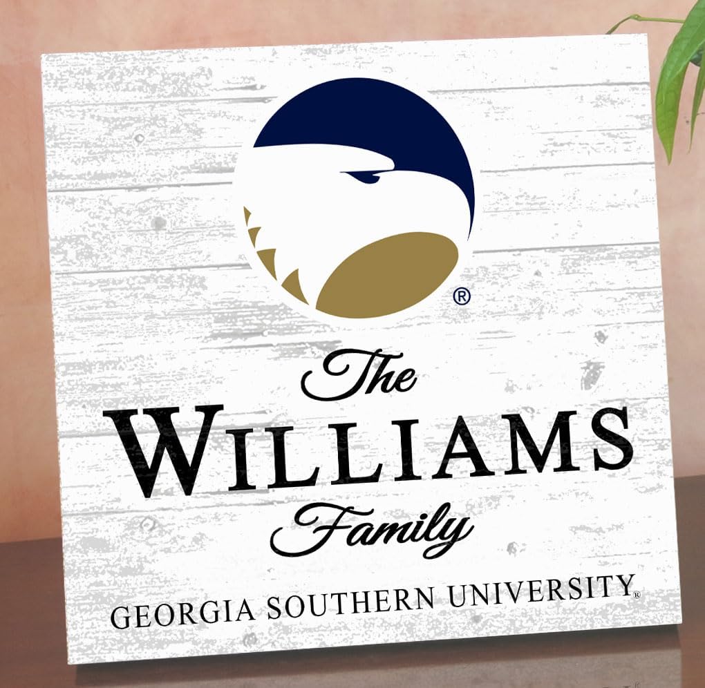 Georgia Southern Family Name Sign - Personalized GSU Alumni Gift