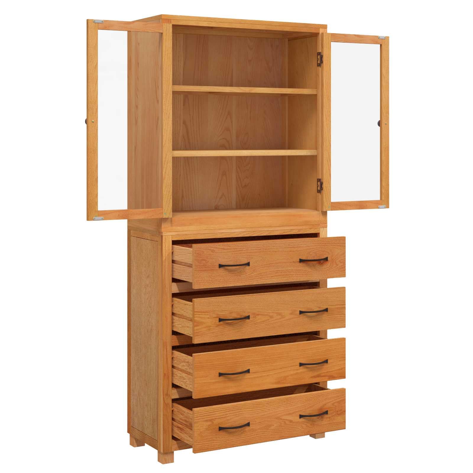 2-teiliges Möbel-Set aus Eichenholz 80 x 35 x 185 cm