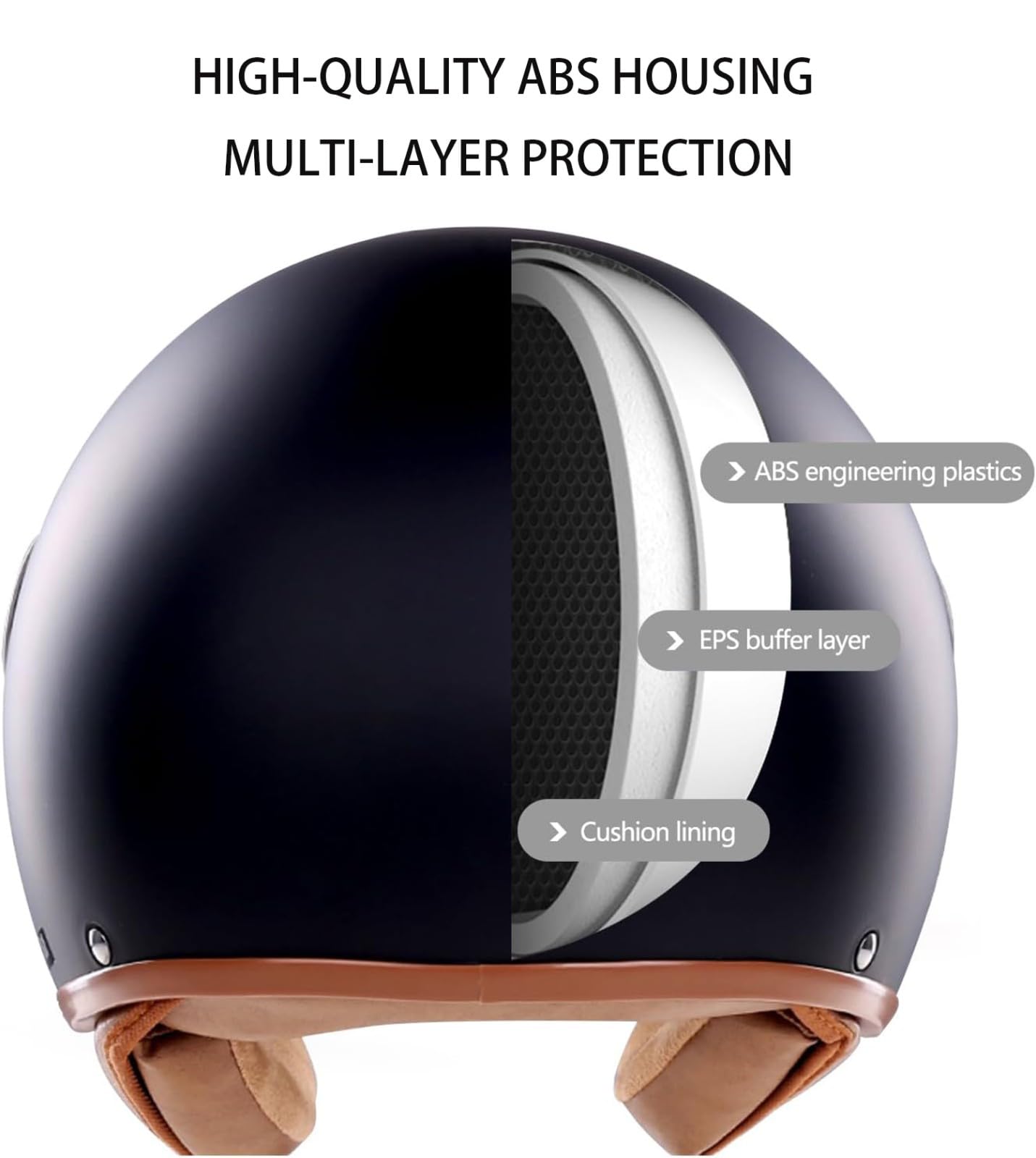 Casco Moto Retro 3/4 Alemania con Bluetooth, Casco Moto Abierto Estilo Vintage Adecuado con Visera Parasol, Certificado Según Las Normas ECE, Conducir Carretera Utilizar Scooter. F,Large
