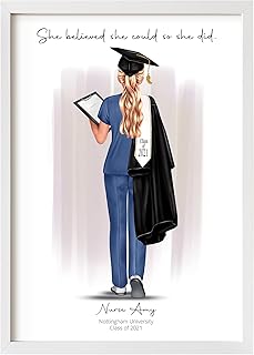 Graduation nurse gift, Nurse graduation print, Personalised Nurse gift,Muslim nurse graduation,nurse print,NHS Friends,Vet Gift,framed print