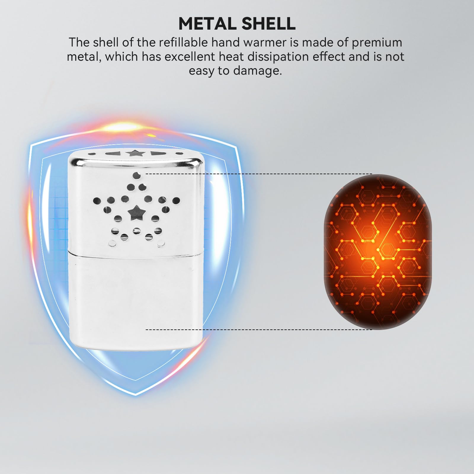 Hand Warmer, Portable Pocket Warmers, Pocket Liquid Fuel Burner Hand Warmer, Compact and Portable, Indoor Outdoor Small Heater, for Hoem Office Camping Travel Indoor Outdoor Men Women Winter Gift