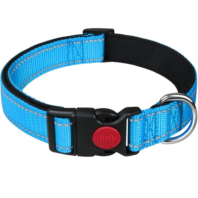 Foto 2 de 4 de LARRYROO Collar reflectante de nailon para perro, hebilla de seguridad con bloqueo deslizante