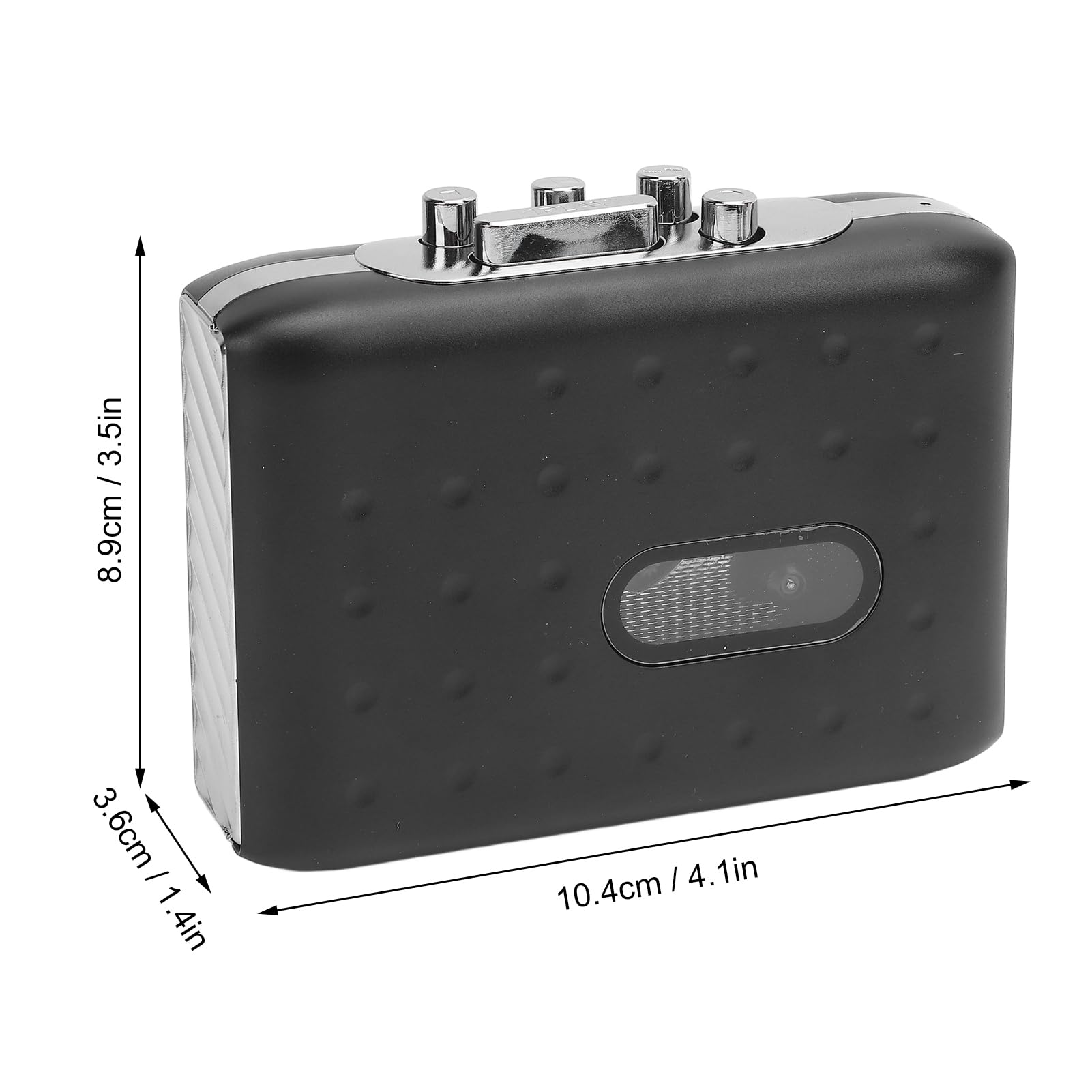 Player de Cassette Portátil Cassette USB C para Convertidor MP3 con Grabadora de Micrófono Incorporada y Auriculares Jack Negro