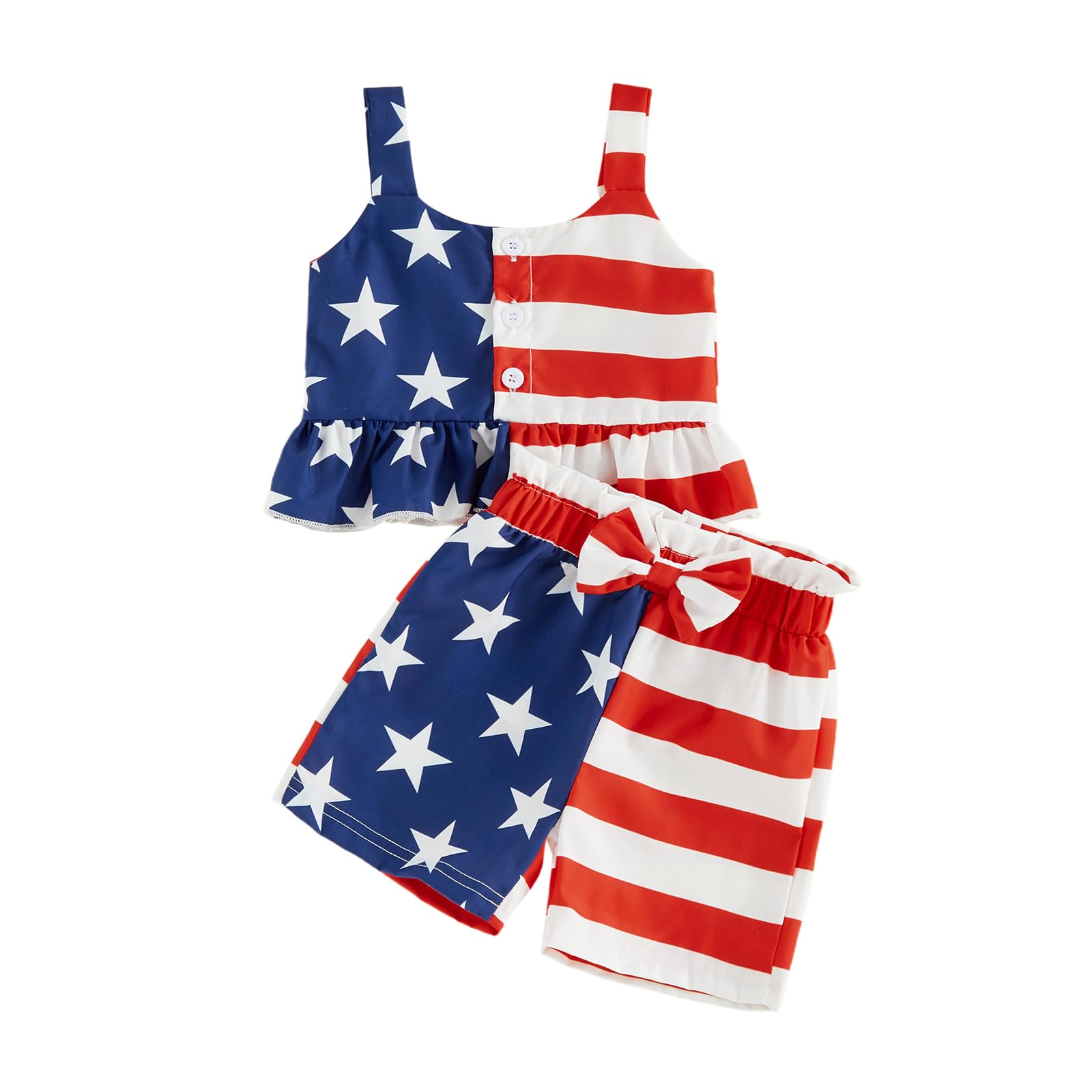Little Toddler Kids Girl Clothes Set 1-8 Years Summer Outfits Solid Color Tank Tops &amp; Shorts