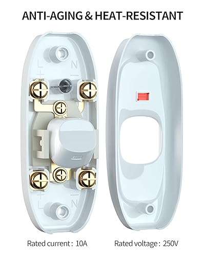 Miniatura 2 de Paquete de 2 interruptores para electrodomésticos, botón de encendidoapagado, lámpara de mesa, luz de escritorio, interruptor de cable en línea, 250