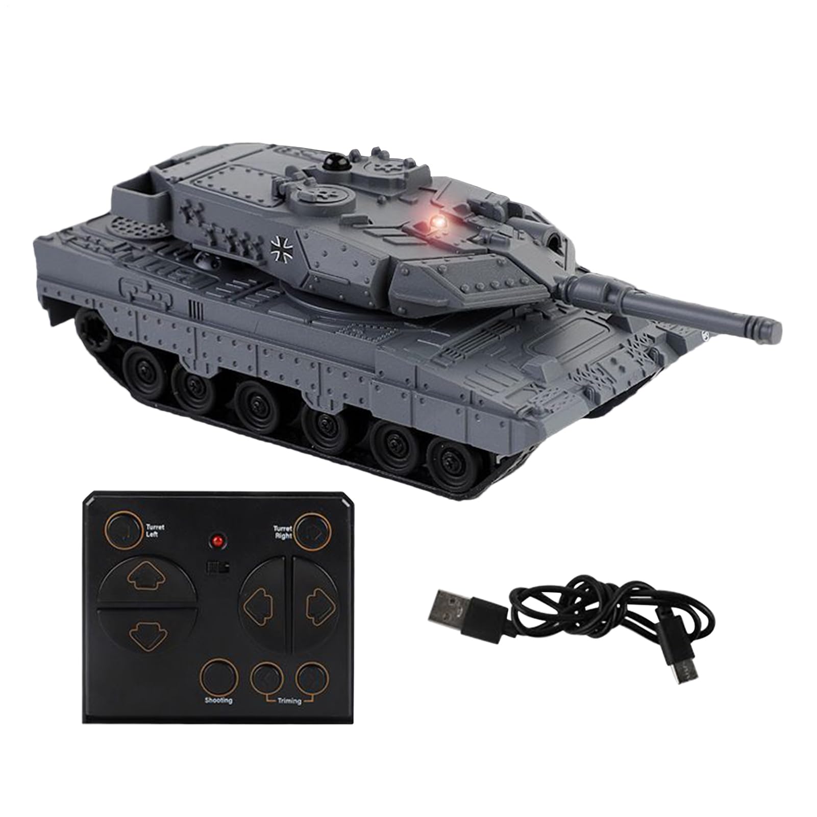 Genérico Tanque RC - De Tanque De Control Remoto ABS 2.4GHz | Mini Tanque De Combate Recargable con Combate De Infrarrojos Y Torreta Giratoria | Vehículo RC Realista para Y Adultos