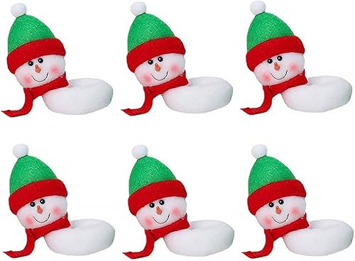 Miniatura 5 de DuaTang Juego de 6 piezas de copas de champán de vino de Navidad reno lindo para decoración de mesa de Navidad para el hogar