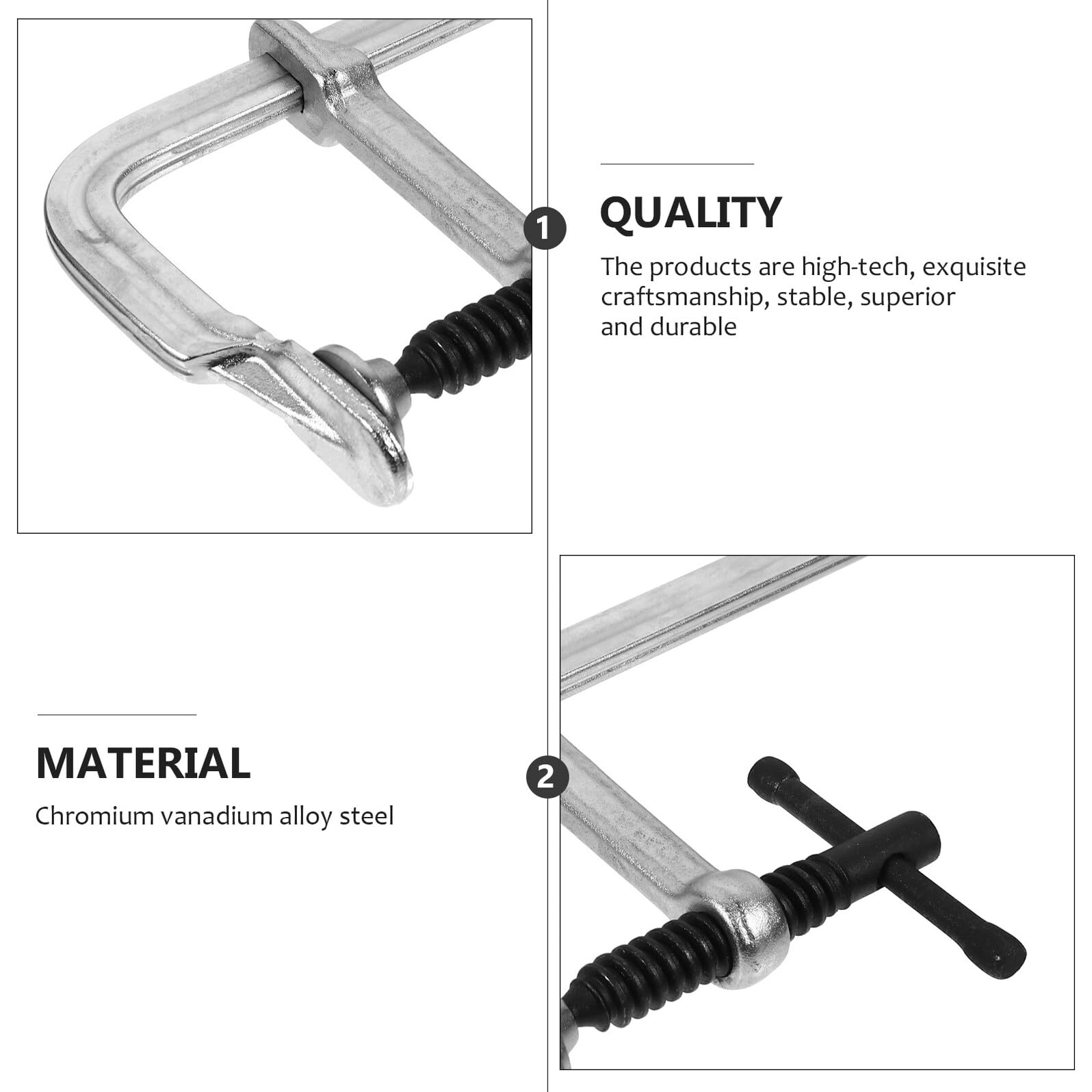 KOMBIUDA Serre-joint Robuste pour Menuiserie Pince de Fixation Lourde avec Poignée Ergonomique Protection de Surface Résistant Corrosion Outil de Serrage Polyvalent pour Bricolage