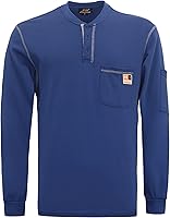 Vista 1 de KONRECO Camisas FR para hombres de manga larga Henley 7oz 100% algodón FRC camisa de soldadura de ropa