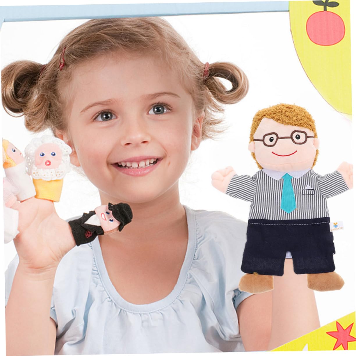 Beaupretty 2piezas Marionetas De Mano para Padres Hijos De Peluche De Marionetas Familiares para Pequeños De Años para Teatro y Narración De Historias