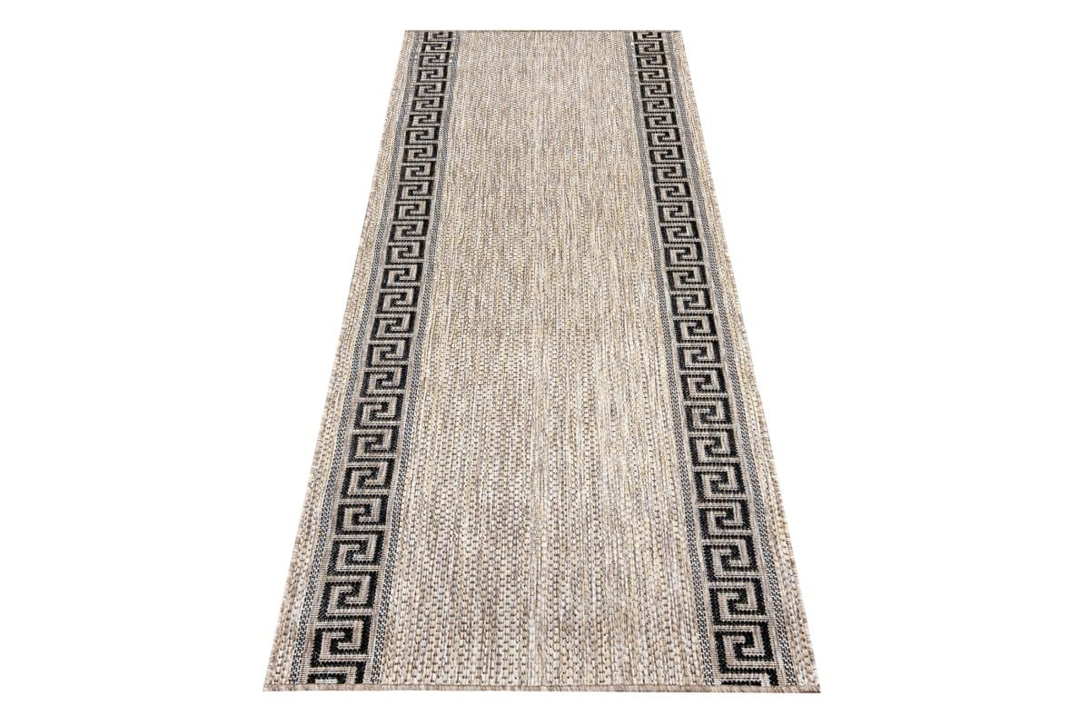 Mazovia Tappeto Cucina - Effetto Sisal Tappeti Cucina - Tappeto per Cucina, Ingresso, Salotto Pelo Corto - Certificato Oeko-Tex - Cura facile - In-& Outdoor - Beige Taupe 100 x 300 cm