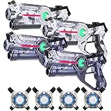 Light Battle Active Lazer Tag Set - 4X Laserpistole (camo grau, camo weiß) + 4 Weste - LBAPV24467