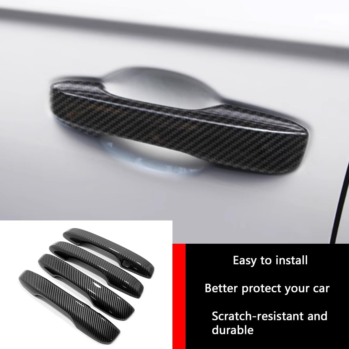 Car Accessories Fit for Honda CR-V CRV 2023 2024 2025 2026 Door Handle Cover Trim with Smart Holes (Carbon Fiber Style) 4PCS ABS