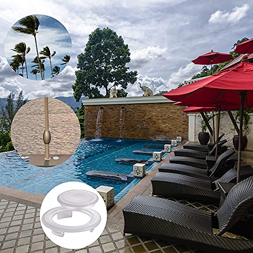 Kechio 2 Inch Patio Table Umbrella Hole Ring And Cap Set, Standard Size Umbrella Thicker Hole Ring Plug And Cap Set (Translucent, 2 Set) #TOP5