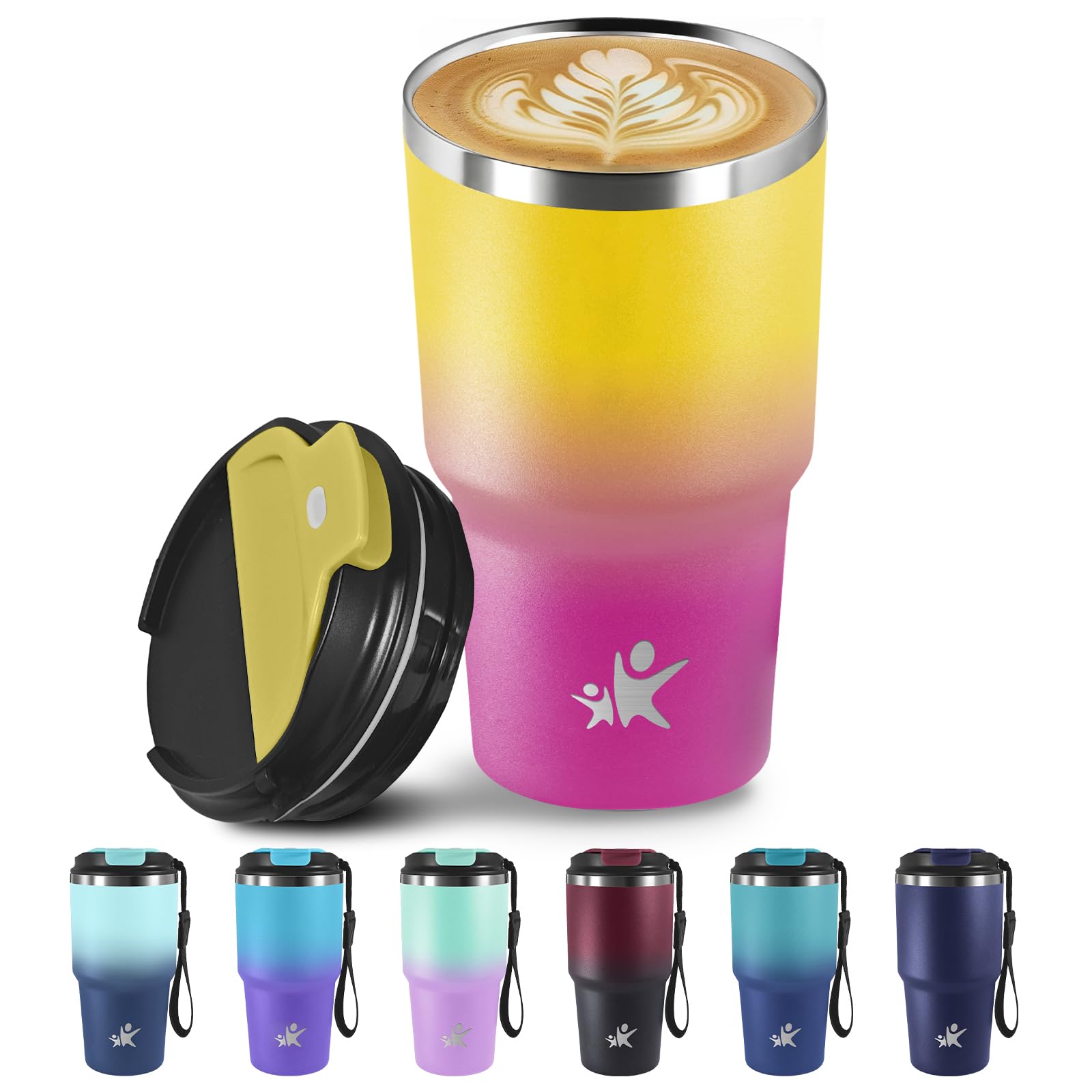 Grsta Travel Mug - 600ml - Coffee Thermos, Thermal Tumbler with Lid, Portable Airtight Travel Mug, Portable Airtight Travel Tumbler for Hot and Cold Coffee, Water and Tea
