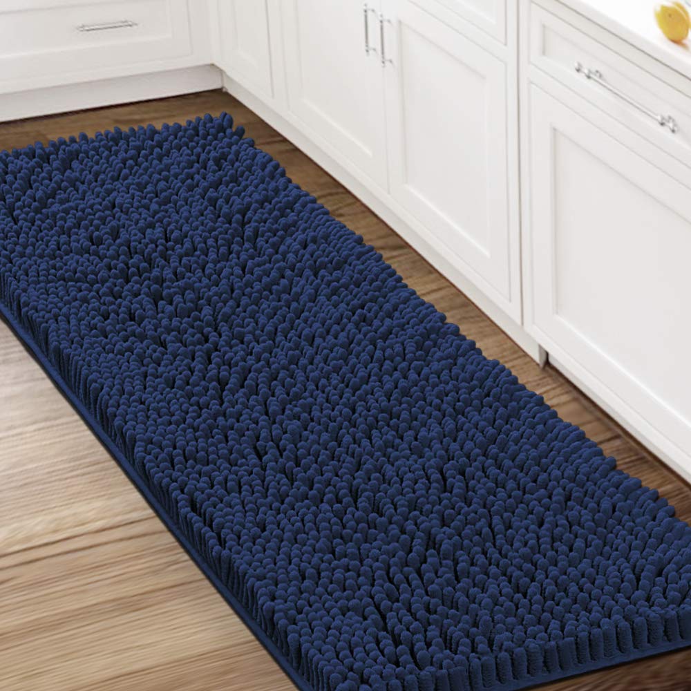 H.VERSAILTEX Bathroom Rugs Bath Mats Non Slip Luxury Chenille Bathroom Runner Rug 59x20 Extra Soft and Absorbent Shaggy Rugs Washable Dry Fast Area