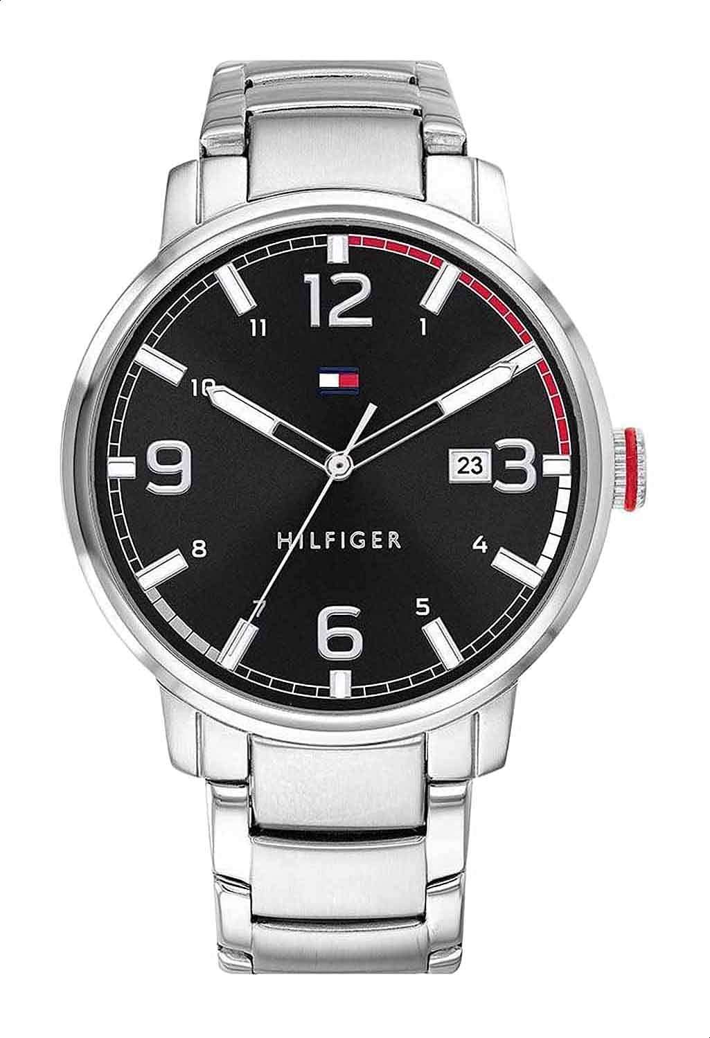 Tommy Hilfiger TH ESSENTIALS Men's Watch, Analog Silver / Black / Black