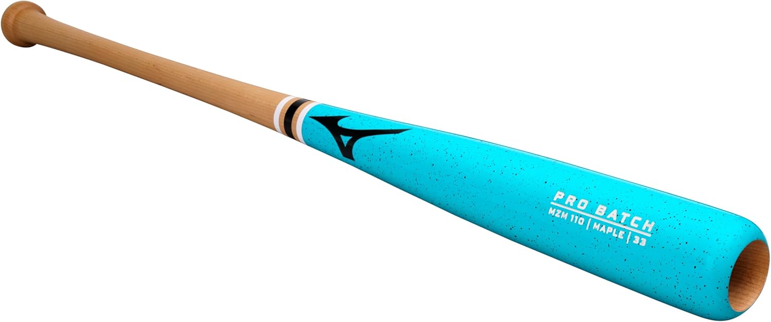 Mizuno Mens Pro Batch MZM 110 Maple Wood Baseball Bat, Teal Green, 32 Inches