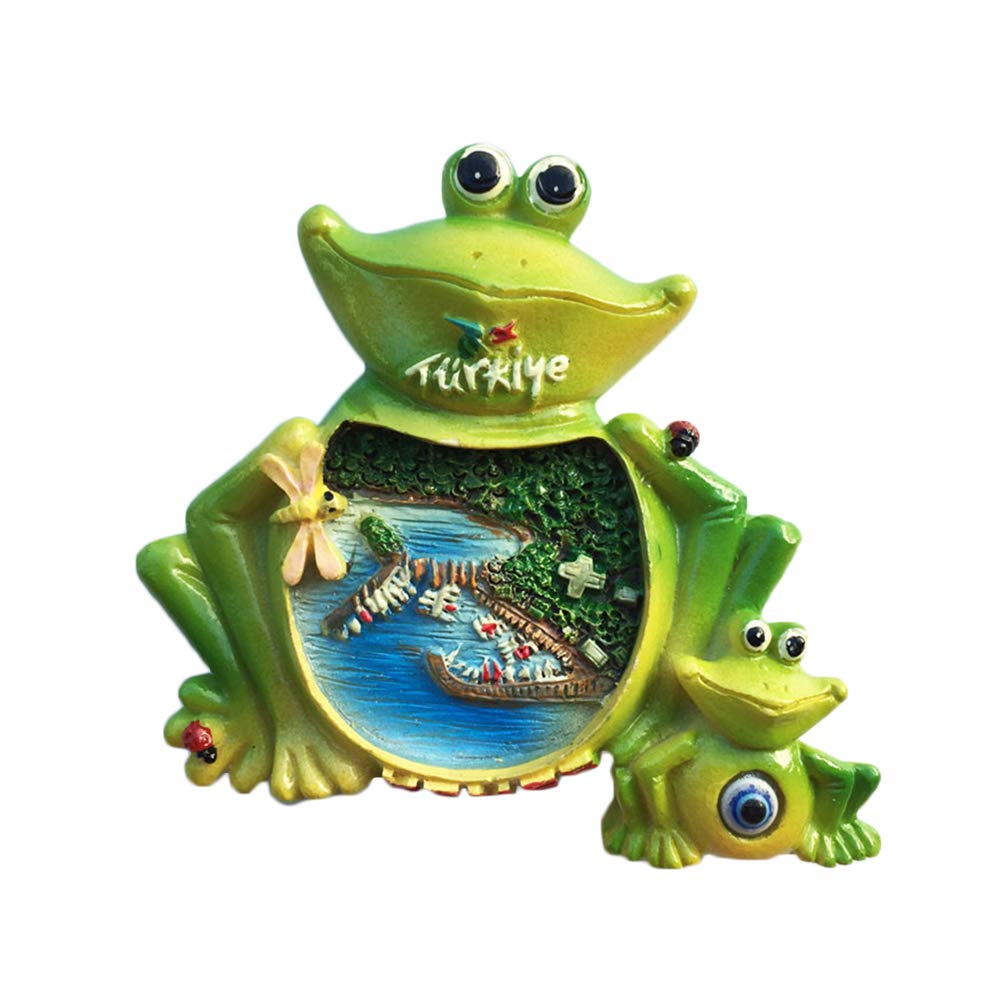 Wedarego Kemer Turkey 3D Frog Refrigerator Fridge Magnet Tourist Souvenirs Handmade Resin Craft Magnetic Stickers Home Kitchen Decoration Travel Gift
