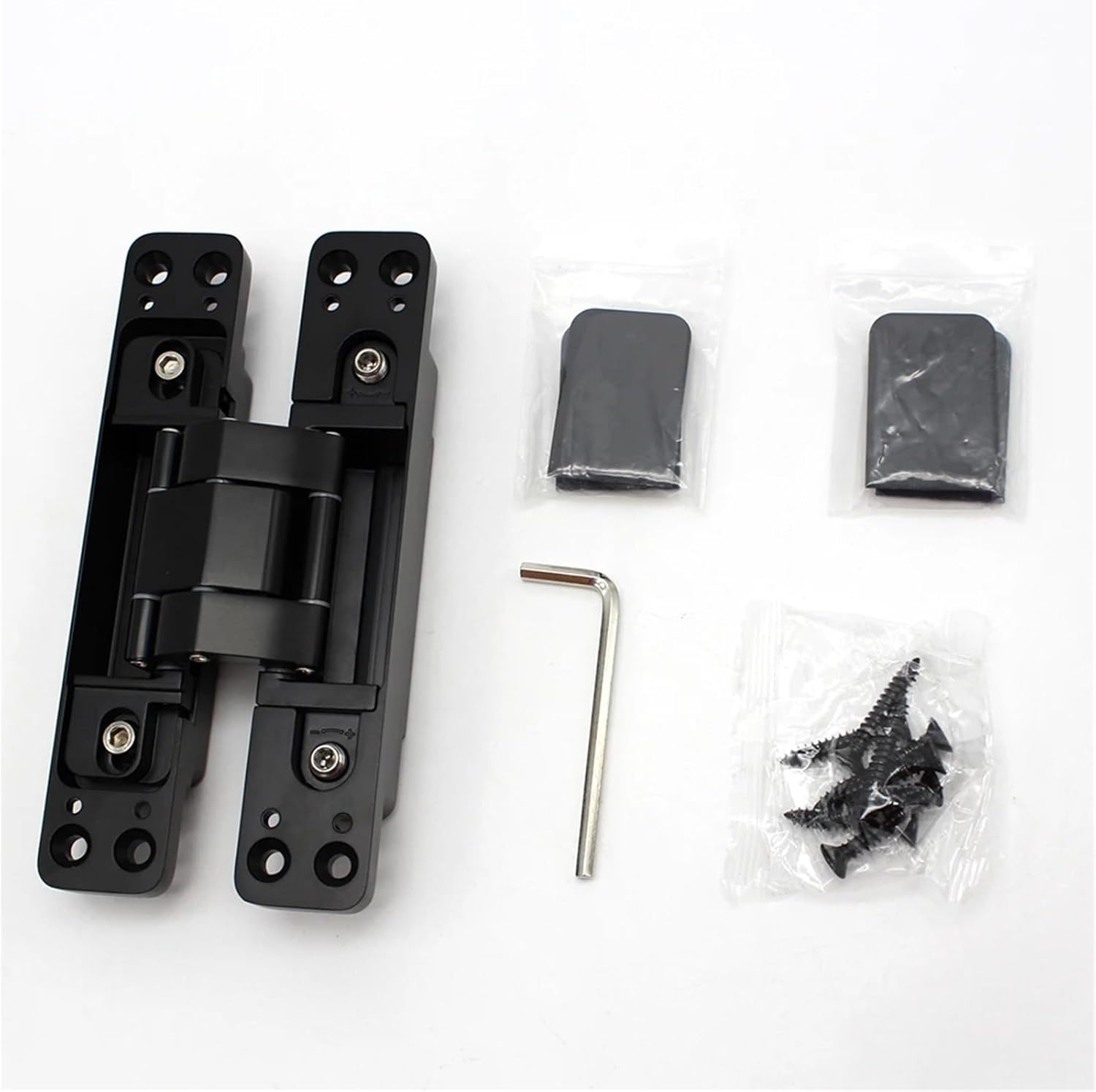 RCH-80-S 2Pcs Matt Black 80Kg Square Three Direction Adjustable Concealed Door Hinge Wood Door Mute Cross Hidden Hinge
