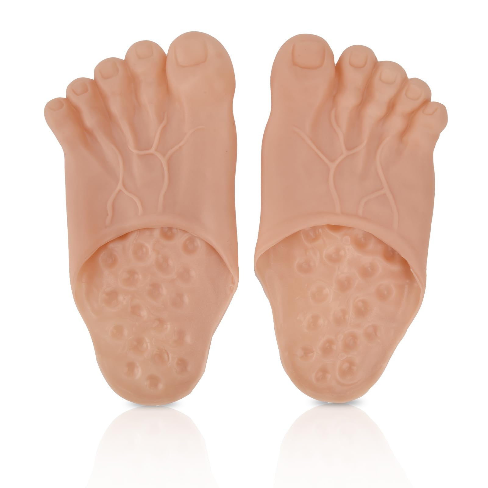 Pantoufles de Pied, Cosplay Hulk Green Giant Feet Bigfoot Count Pantoufles Halloween Cosplay Giant Feet Accessory Costume Mascarade Props(Brun)