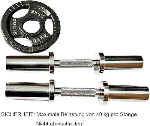 Miniatura 3 de qibylift Olympic Dumbbell Handles Loadable Dumbell Bars Set Of 2 Fit 2 Inch Weight Plates Ideal For Home Gym Strength Training, Weight Bars with 2