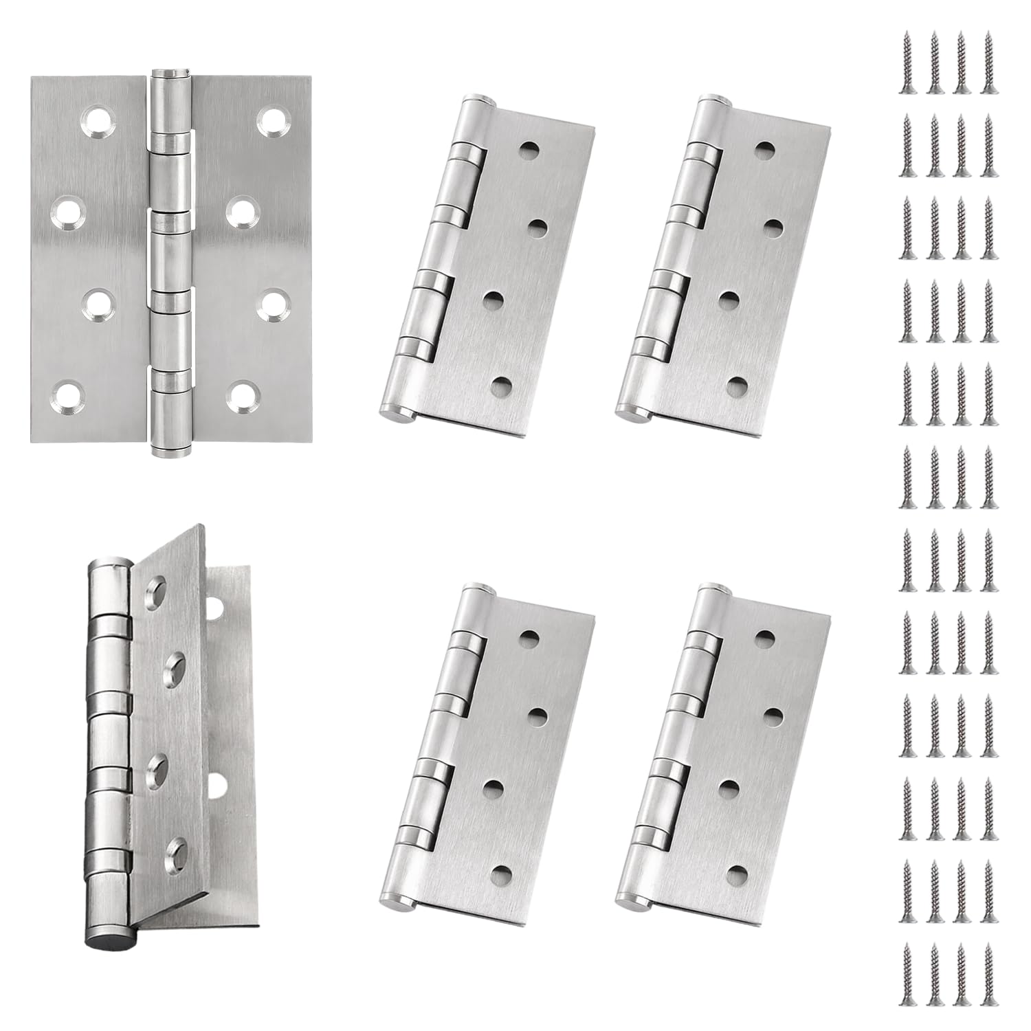 6 Pcs 4 Inch Folding Butt Hinges,Heavy Duty Door Hinge with Screws for Wood