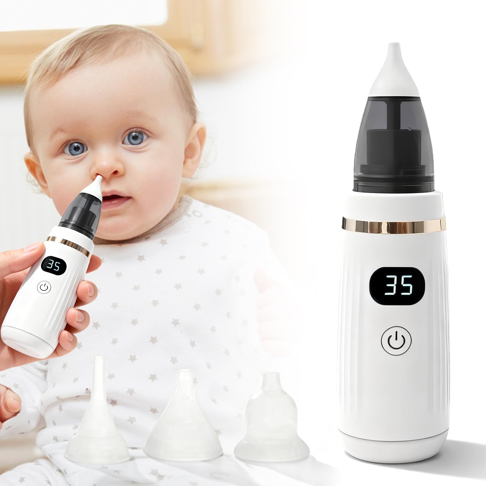 PORFOYO Nasensauger Baby Elektrisch, Elektrischer Nasensauger Baby Staubsauger, Nasal Aspirator Baby, Nasensekretsauger, Anti Reflux, Nasenreiniger Wiederaufladbar für Neugeborene, Kleinkinder