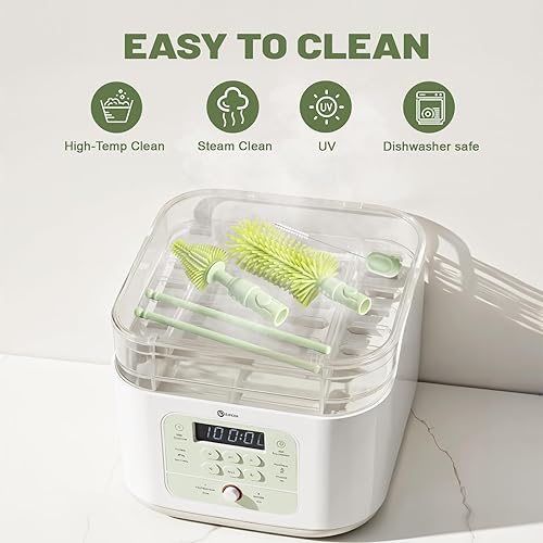 Miniatura 6 de Juego de cepillos limpiadores de biberones para bebés, juego de cepillos limpiadores de botellas, kit portátil de limpieza de botellas, cepillo de