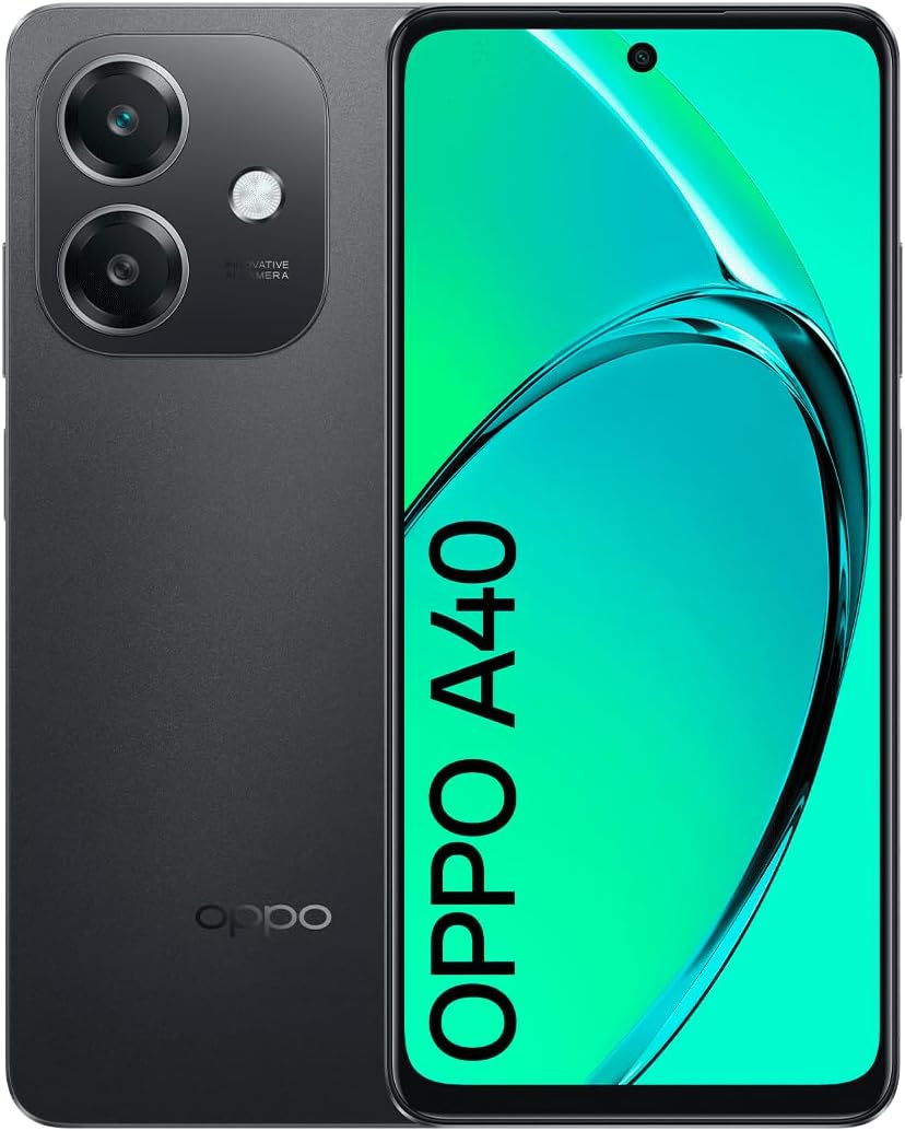 A40 Dual Sim Smartphone, 128GB, 6GB RAM, Qualcomm Snapdragon 6s 4G Gen1, 50MP Camera (Sparkle Black)