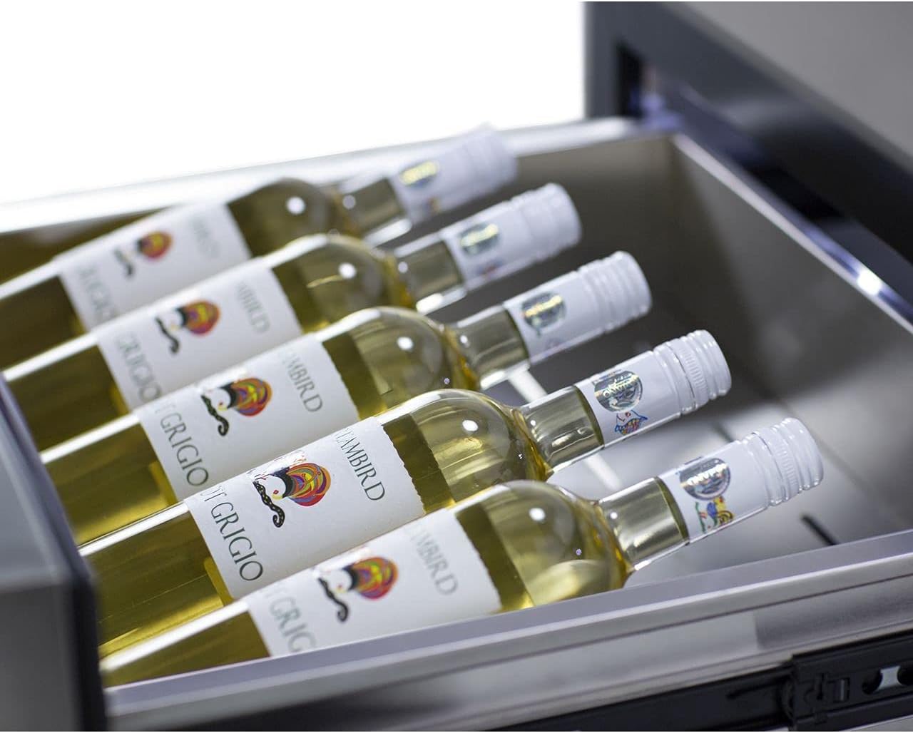 Summit Appliance SCR615TDCSS 24" Wide Built-In Beverage Refrigerator With Top Drawer, Stainless Steel Interior, 4.76 cu.ft Capacity, Automatic Defrost, LED Lighting, Digital Thermostat, Sabbath Mode