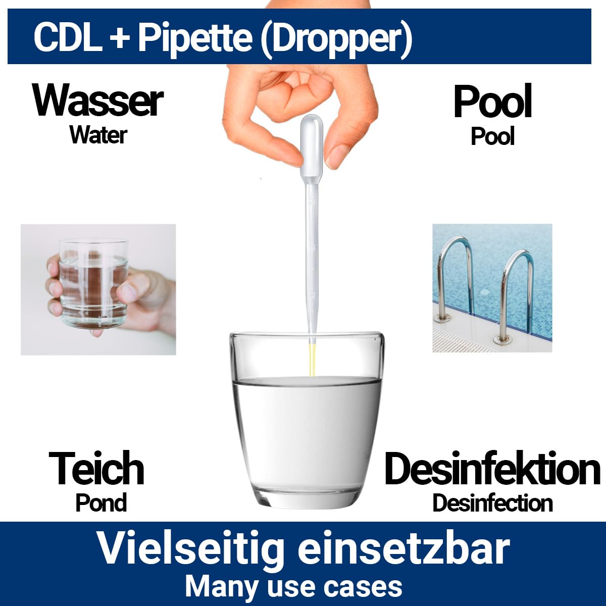 500ml CDL/CDs Chlordioxid 0,3% Lösung, Glasflasche mit Pipette