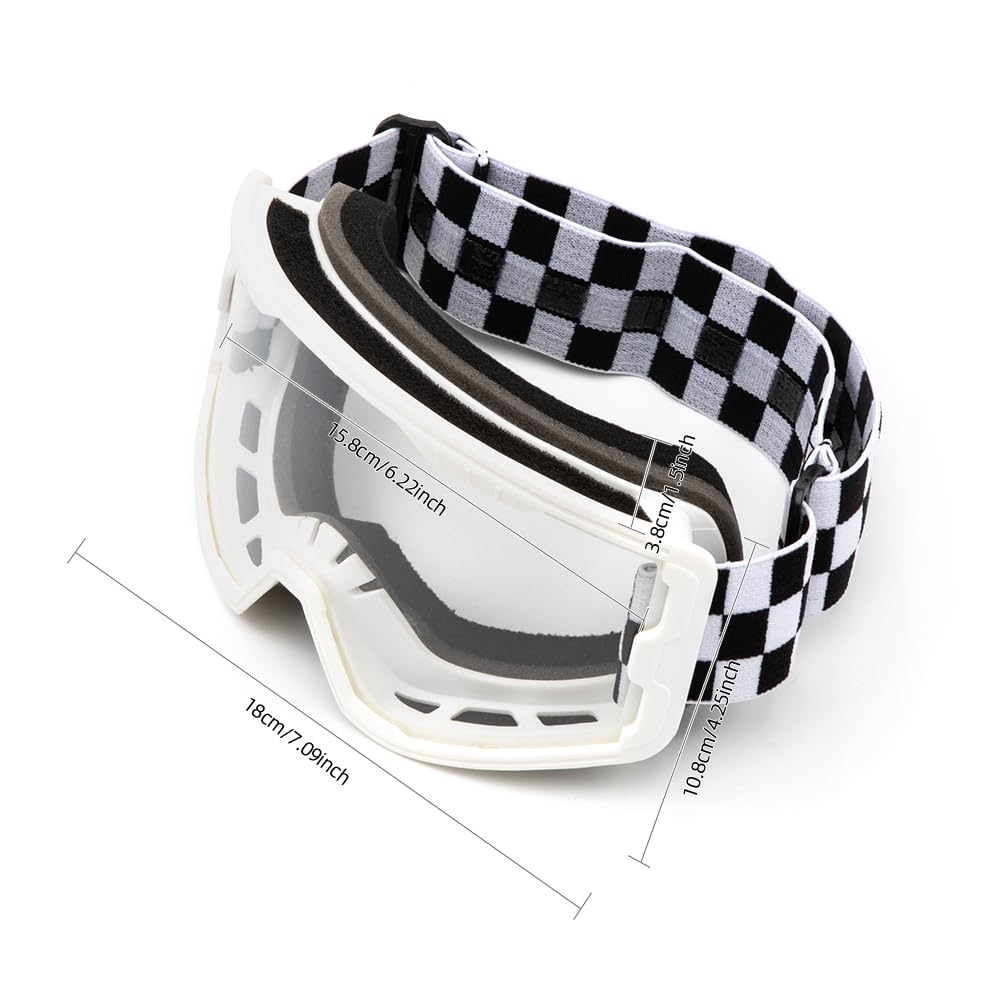 Motorradbrille - Dirt Bike ATV Motocross Anti-UV Einstellbare Reiten Offroad Schutzbrille für Männer Frauen Kinder Jugend Erwachsene