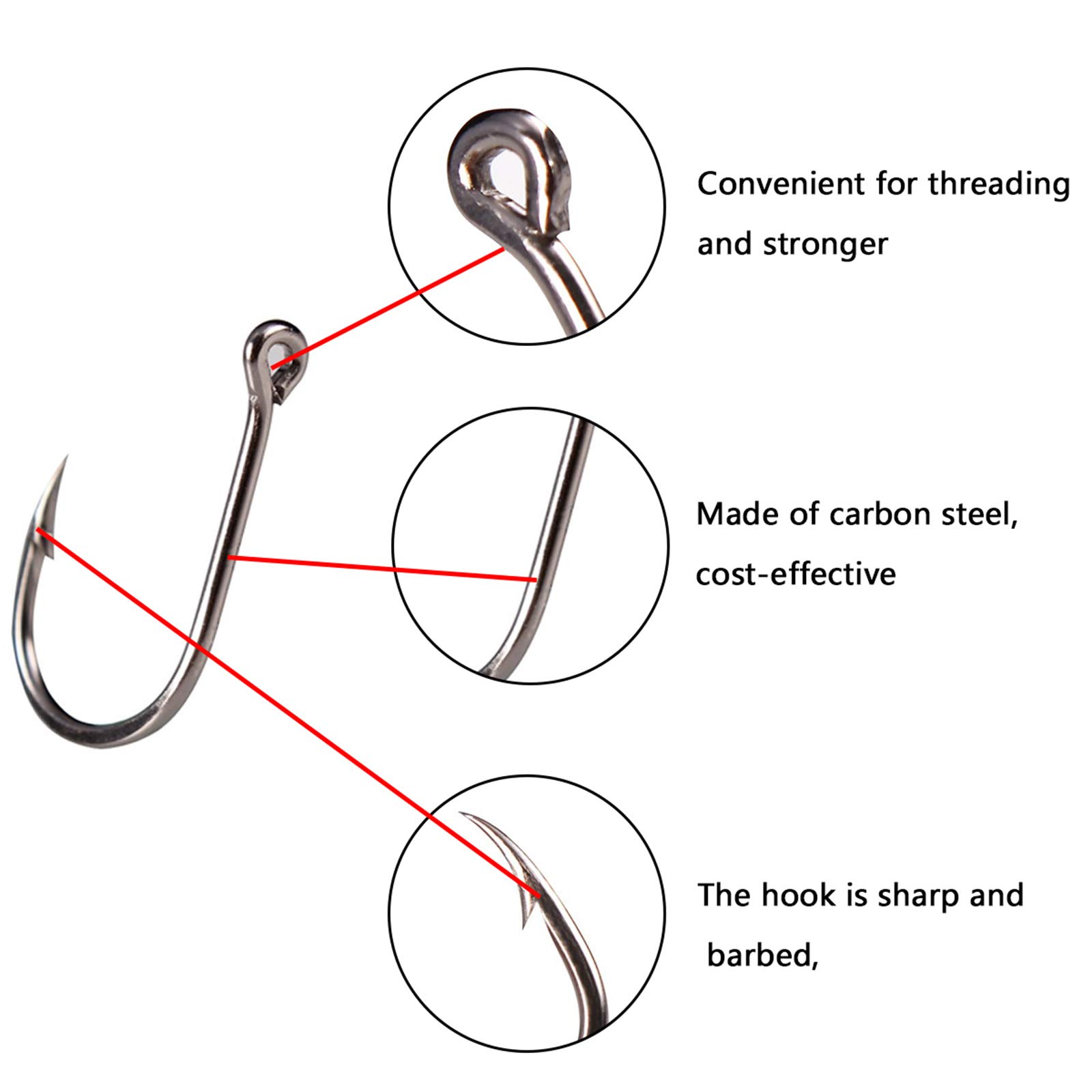 500 Pezzi Ami da Pesca, Amo da Pesca Spinato in Acciaio al Carbonio Amo da Pesca Occhiello Ganci con Scatola di Plastica (3#-12#)
