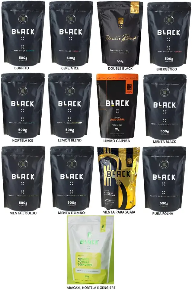 Erva Mate Terere Black Erva 500g + Nf - Escolha O Sabor (Cereja ICE)