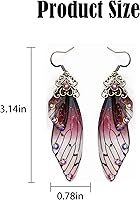 Vista 6 de Pendientes de hadas para mujer, aretes de mariposa para niñas, aretes largos multicolores, colgantes para niñas y bodas