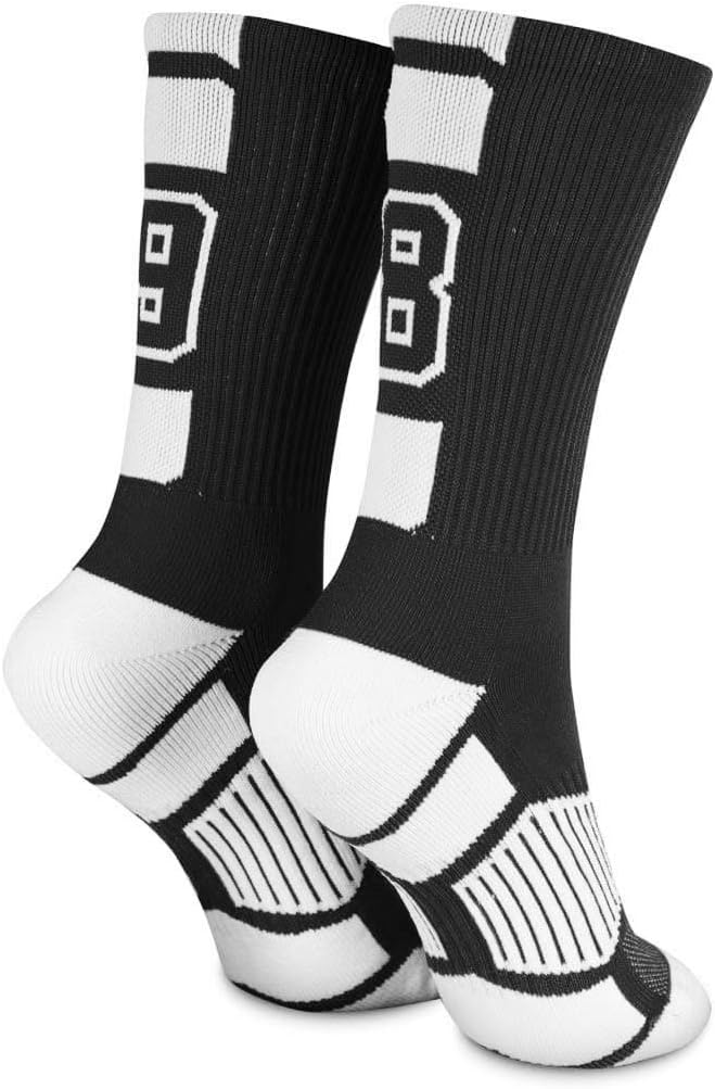 ChalkTalkSPORTS Custom Team Socks | Choose Your Number | Youth & Adult Performance Socks - Black - Image 4