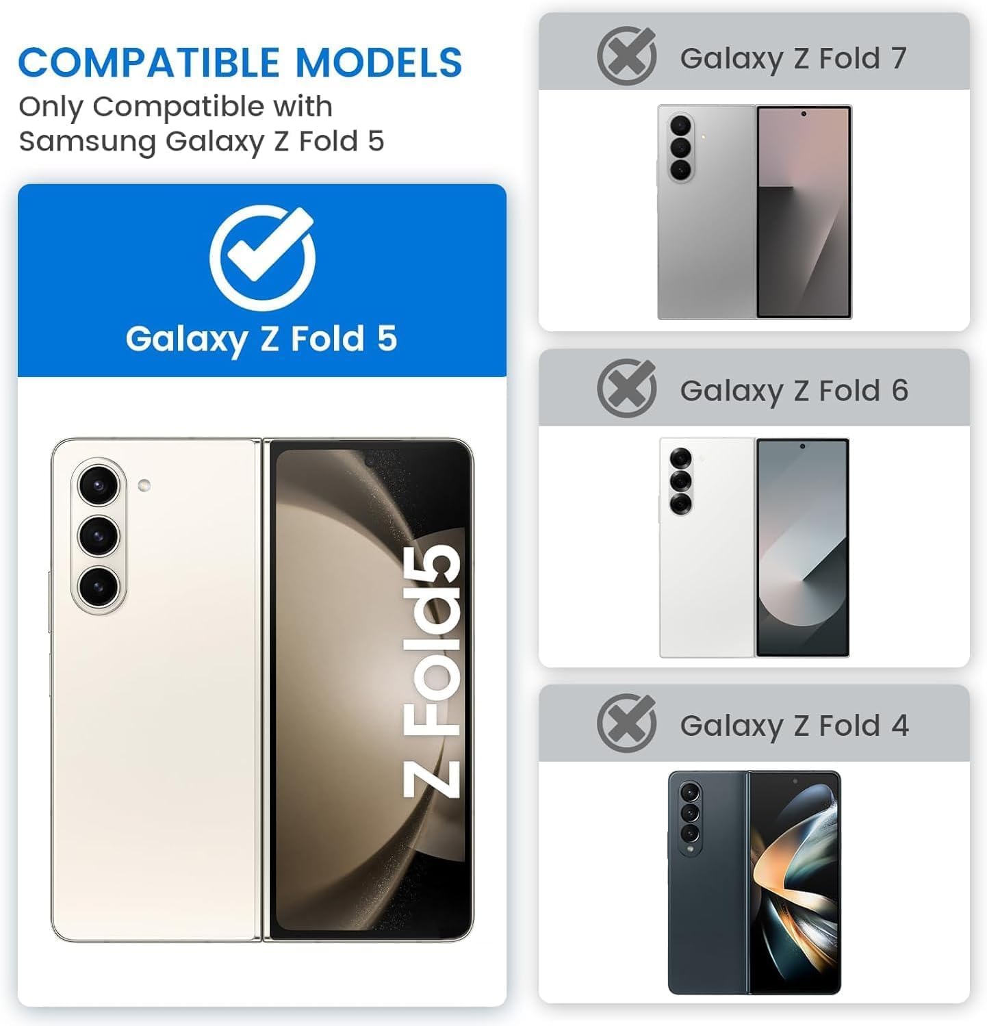 VEGO for Z Fold 5 Case, Compatible with MagSafe, for Samsung Galaxy Z Fold5 Case with Front Privacy Screen Protector & Hinge Protection, Magnetic Slim Anti-Spy Protective Clear Cover - Green thumbnail