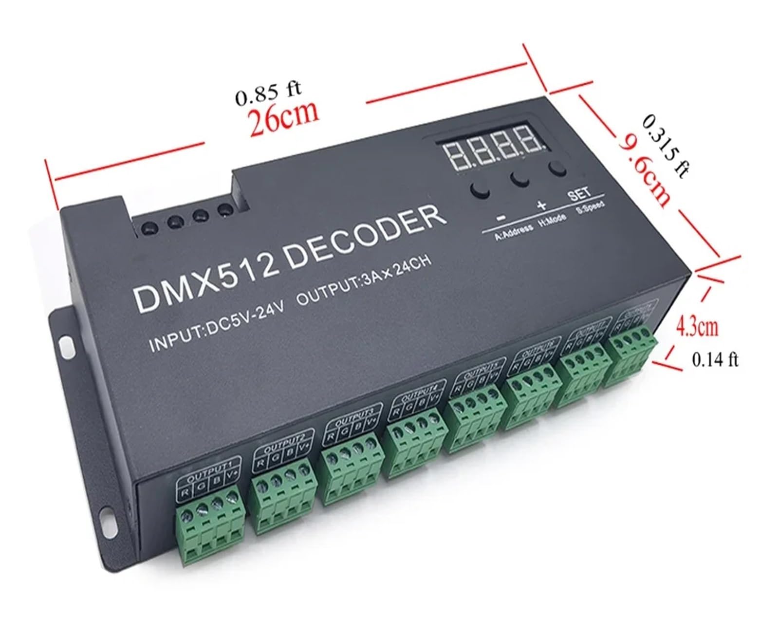 Decoder 512 a 24 canali con driver dimmer RGBW 24CH LED for luci a nastro DC5V-24V(12 channle)