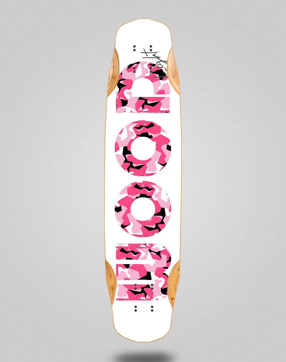 Drewniana lekka deskorolka Longboard Deck Mix Bamboo 38x8.45 Icon White Pink
