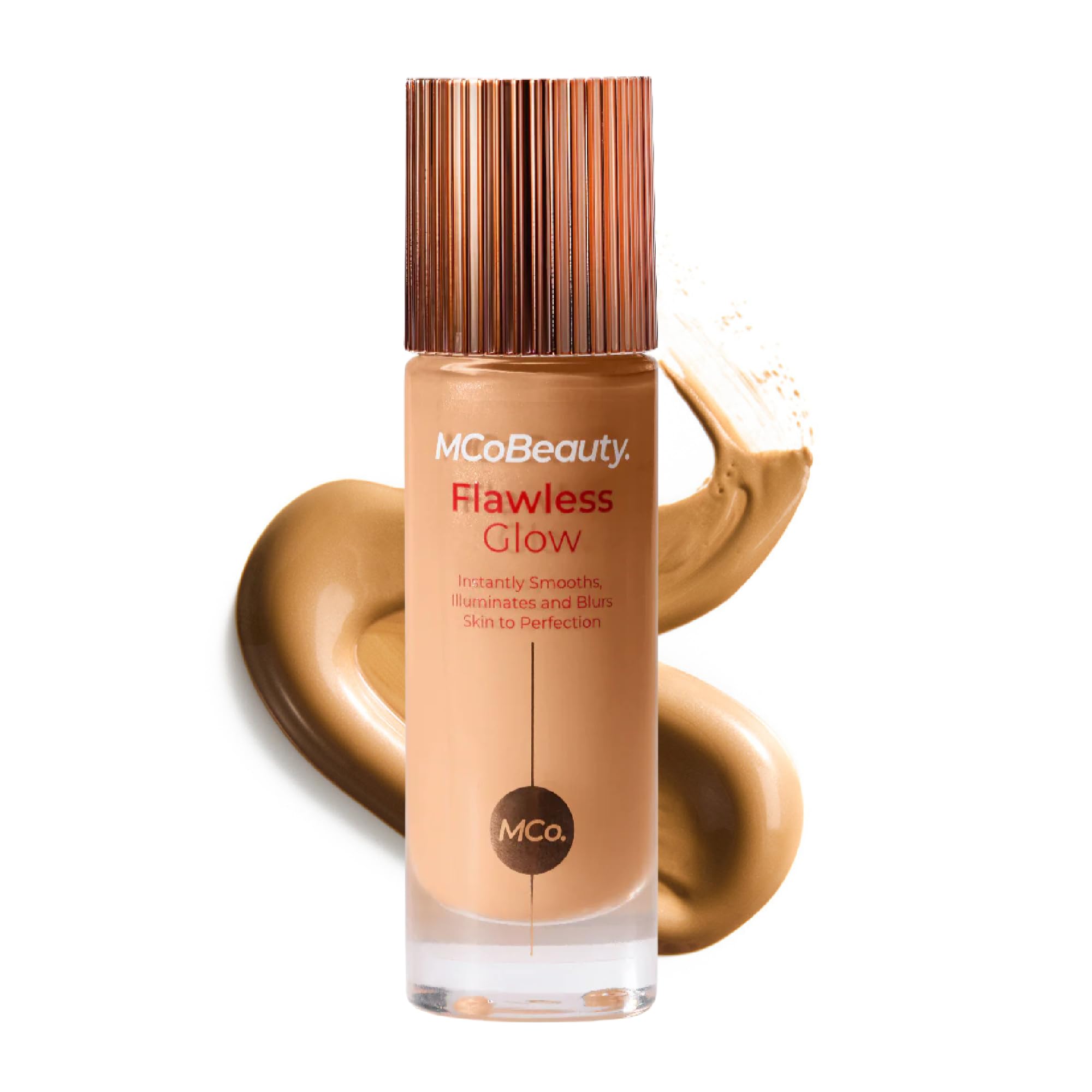 MCoBeauty Flawless Glow Luminous Skin Filter - 4.5 Medium - 4-in-1 Luminous Primer, Foundation Booster & Liquid Highlighter with Squalane - Radiant Glow Complexion Perfector Face Makeup