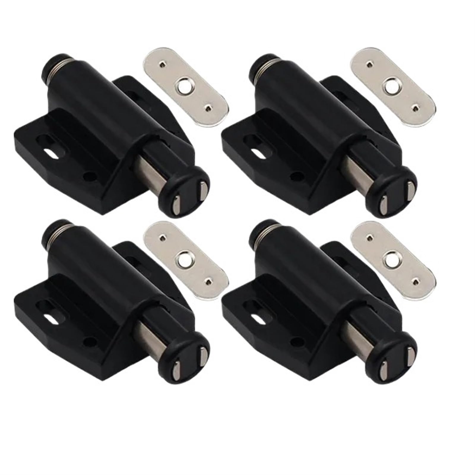 Push Open Door Catches 4pcs Plastic Iron Magnetic Pressure Push to Open Touch Latch Cabinet Door Multicolor