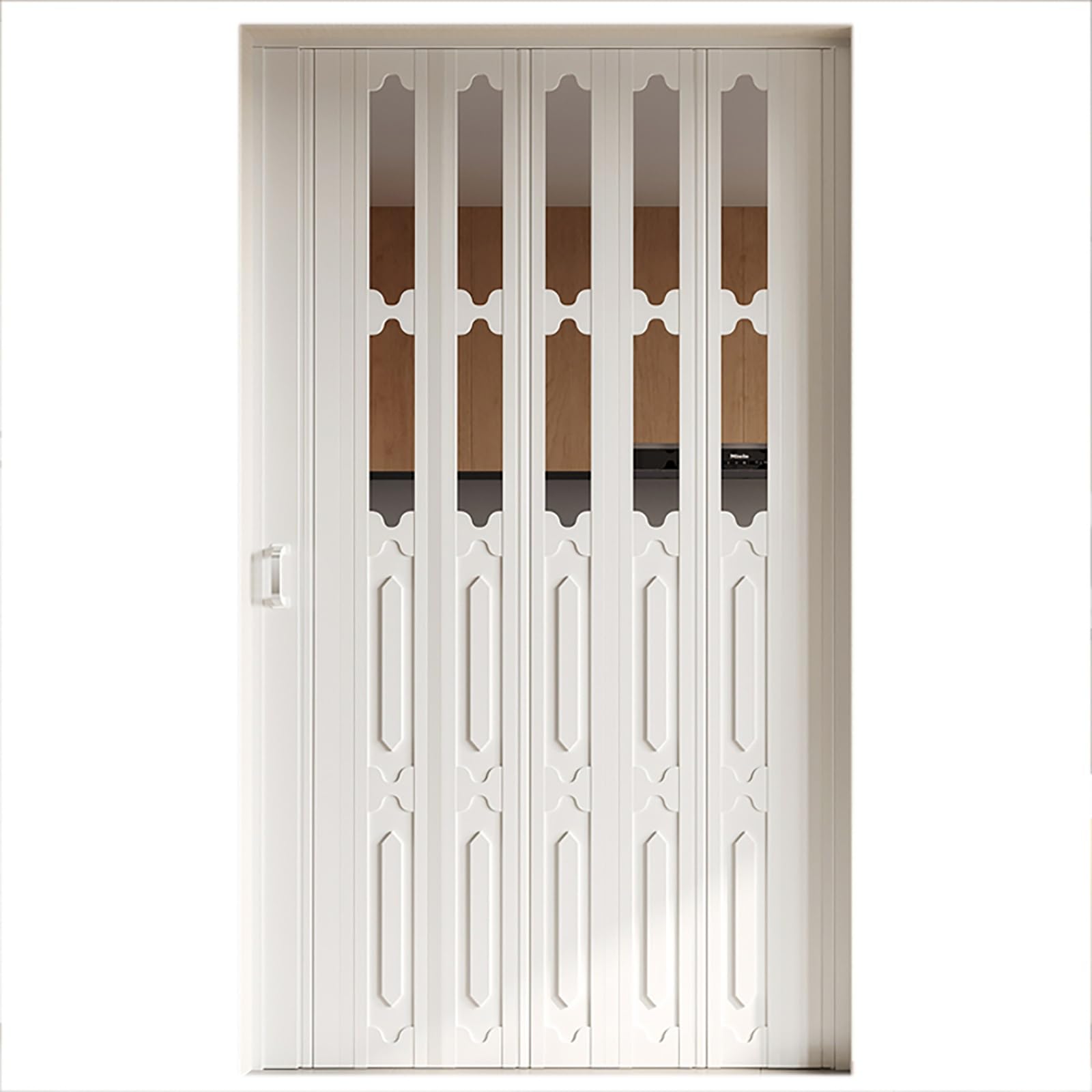 HAIXHX Porta scorrevole a fisarmonica in PVC per camera da letto, cucina, ufficio, corridoio, capanno e armadio all'aperto, 142,2 x 203,2 cm, personalizzabile